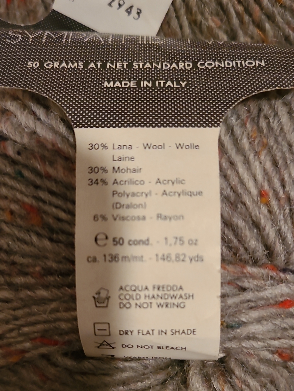 Yarn Filatura Di Crosa Sympathie Tweed, 12 Skeins, Grey Knit Crochet Crafts - Picture 4 of 13